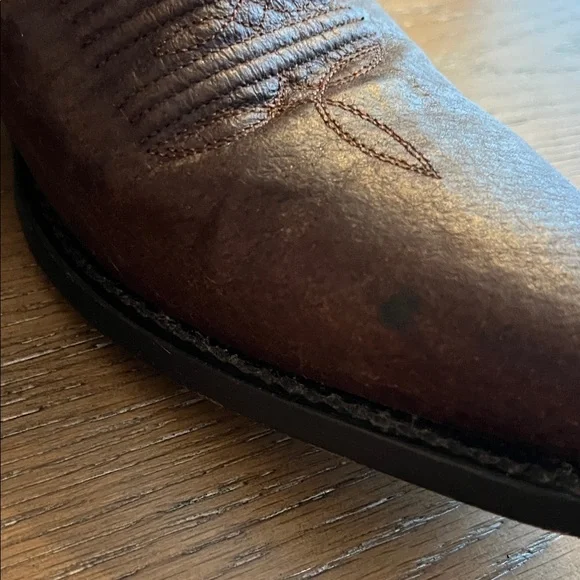 J.B. Dillon Brown Leather Heeled Cowboy Boots Size 7.5 Made in Mexico - Picture 4 of 8